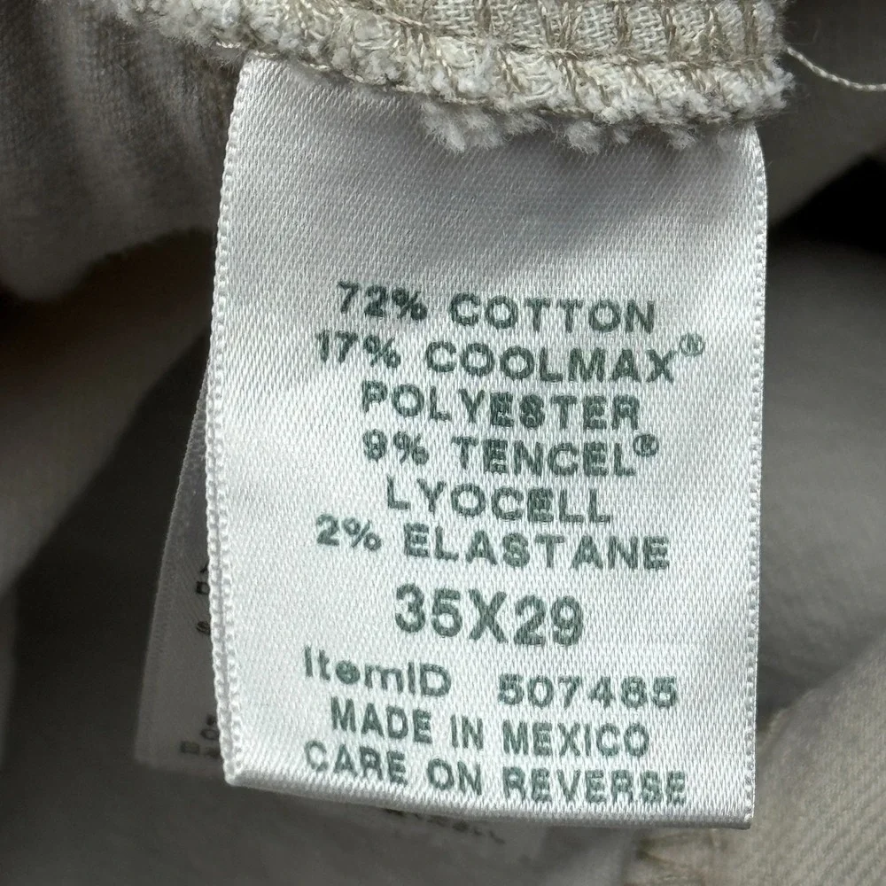 LL Bean Pants Mens 35x29‎ Beige Standard Fit Straight Leg Beanflex Classic Khaki
